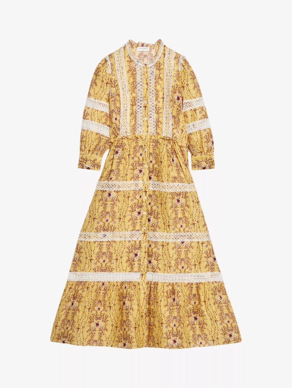 NWOT SANDRO | $580 Angeliqua Lace Detailed Maxi Dress - Picture 4 of 11